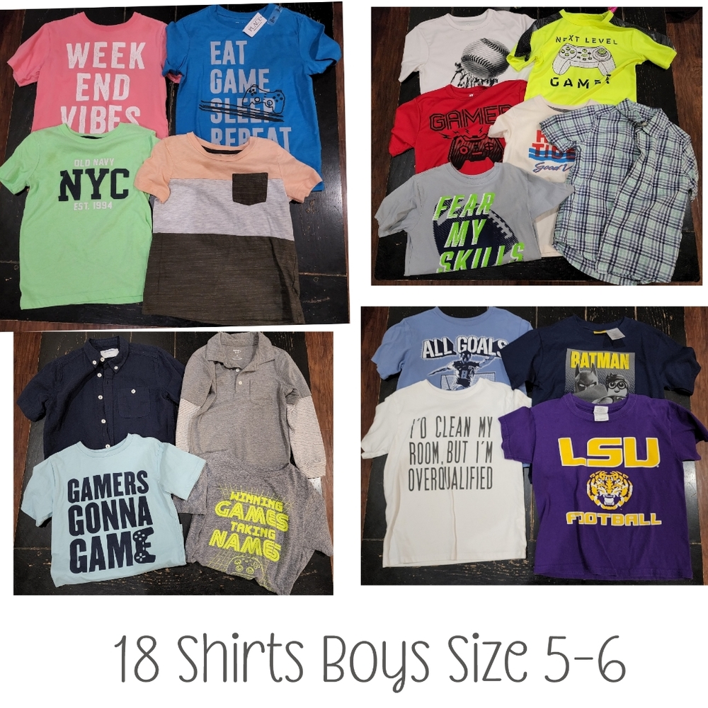 18 Boys Shirts Size 5/6
